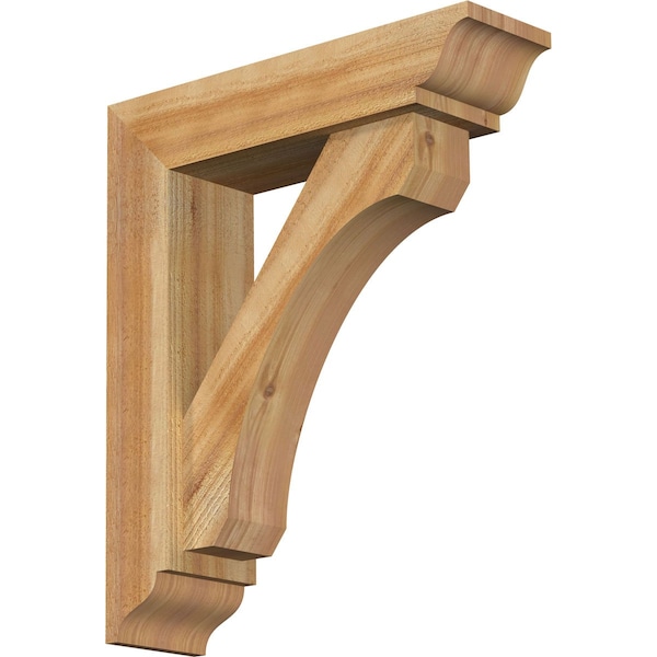 Ekena Millwork Legacy Traditional Rough Sawn Bracket w/ Offset Brace, Western Red Cedar, 6"W x 22"D x 26"H BKT0604X22X26LEC01RWR - main